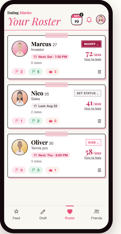 Your Roster screen